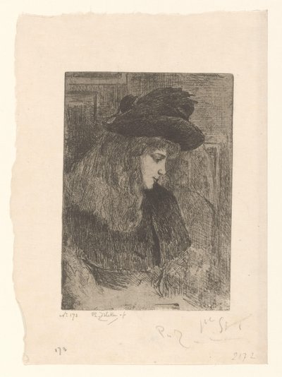 Meisje stawia motykę Dziewczyna z blond włosami (tytuł oryginalny) autorstwa Philip Zilcken (signed by artist)