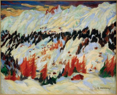 Zimowy krajobraz w pobliżu Davos Frauenkirch, (Zimowy krajobraz w pobliżu Davos Glacis) autorstwa Philipp Bauknecht