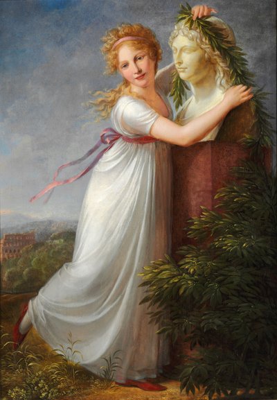 Ida wplatająca girlandę w popiersie matki autorstwa Philipp Friedrich von Hetsch