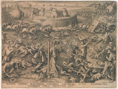 Fortitudo Fortitude z Siedmiu cnót, 1559. autorstwa Philipp Galle