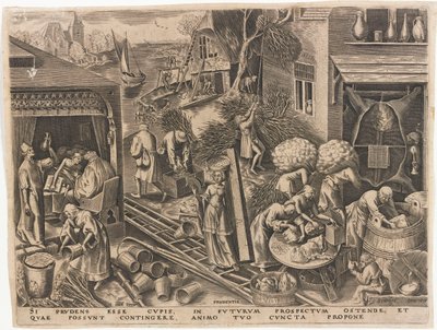 Prudentia Prudence z Siedmiu cnót, 1559. autorstwa Philipp Galle