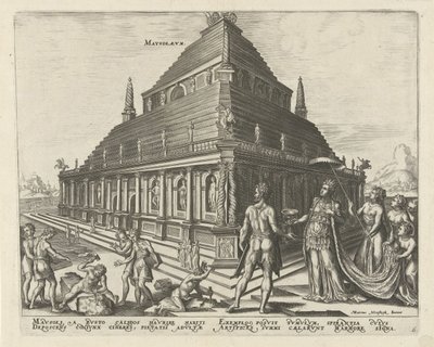 Mauzoleum w Halikarnasie z serii Ósme cuda świata, 1572 autorstwa Philipp Galle