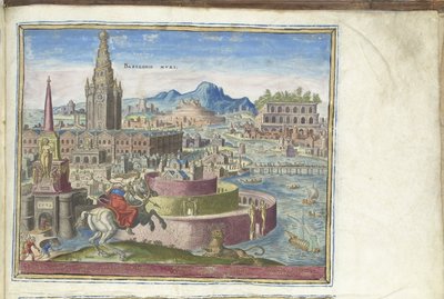 Mury Babilonu z serii Ósme cuda świata, 1572 autorstwa Philipp Galle