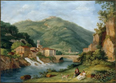 Hackert, Brücke bei Serraglio nad Limą w Bagni di Lucca autorstwa Philipp Hackert