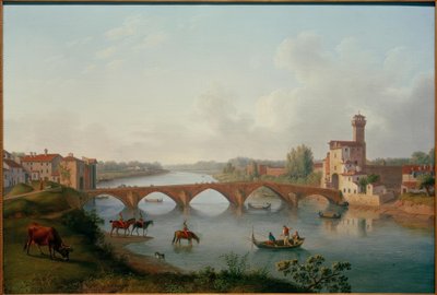 Piza, Ponte a Mare / obraz v. Haker, 1799 autorstwa Philipp Hackert