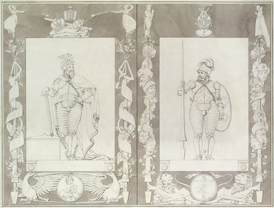 Karol Wielki (742-814) i Heymon, 1804-5 (pióro, tusz i farba na papierze) autorstwa Philipp Otto Runge