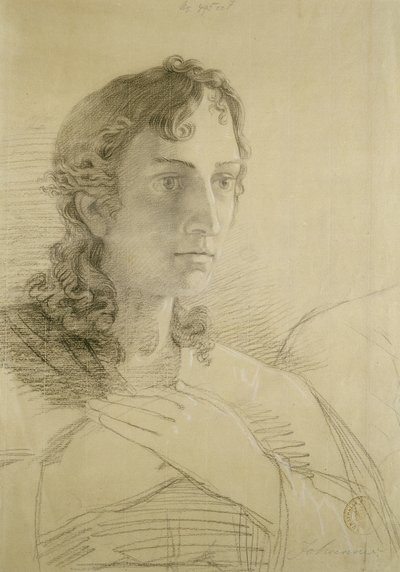 Głowa i ręce św. Jana, 1806 (kreda i węgiel na papierze) autorstwa Philipp Otto Runge