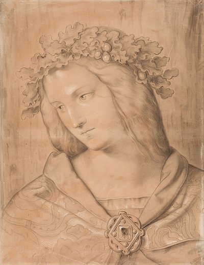 Germania, portret w połowie długości, studium malarstwa freskowego (patrz zdjęcie nr 23678) autorstwa Philipp Veit