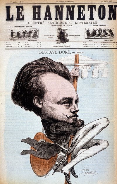 Gustave Doré. Francuski rysownik i malarz (1832-1883). Kreskówka Cattelaina. Hanneton 1868. autorstwa Philippe Auguste Cattelain