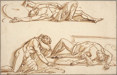 Achillesa i Patroklusa autorstwa Philippe Auguste Hennequin