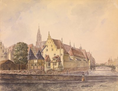 Dunaj w Strasburgu (akwarela na papierze) autorstwa Philippe Auguste de Peellaert