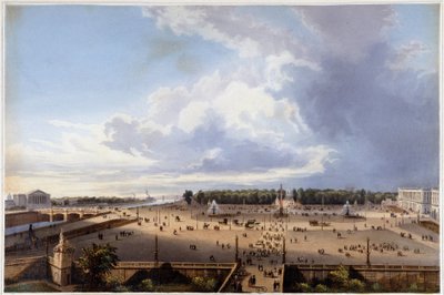 Place de la Concorde - w „Spaceru po Paryżu i jego okolicach”, zaprojektowanym przez Jacotteta i Benoista, ok. 1930 r. 1840 autorstwa Philippe Benoist