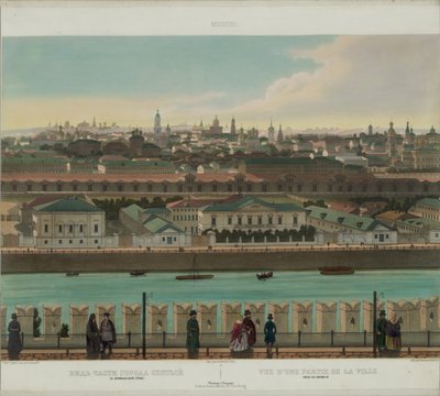 Widok Zamoskworieczje z muru Kremla z panoramy Moskwy w 10 częściach, ok. 1848 autorstwa Philippe Benoist