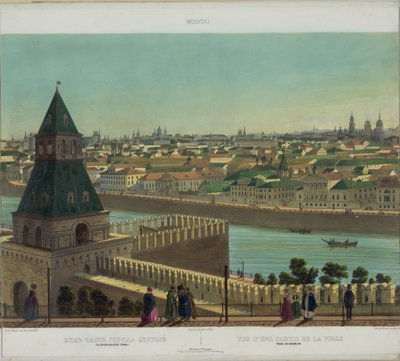 Widok Zamoskworieczje z muru Kremla z panoramy Moskwy w 10 częściach, ok. 1848 autorstwa Philippe Benoist