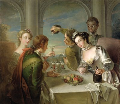 Poczucie smaku, ok. 1744-47 (patrz także 129301 i 129303) autorstwa Philippe Mercier