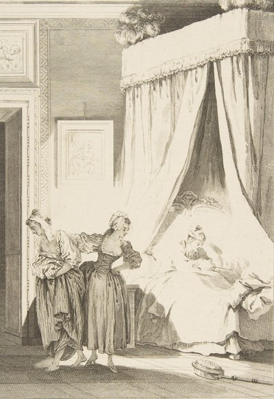 La Gageure des trois Commeres: La Servante, z Opowieści i opowiadań wierszem…, wydane w 1795 r. autorstwa Philippe Triere