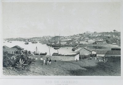 Dziewięć panoramicznych widoków Rio de Janeiro: Prainha (da Saude) autorstwa Philippe and Ciceri Eugene Benoist
