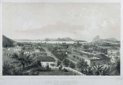 Dziewięć panoramicznych widoków Rio de Janeiro: Catette i wejście do Barra autorstwa Philippe and Ciceri Eugene Benoist