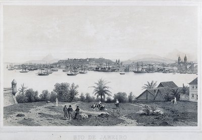 Dziewięć panoramicznych widoków Rio de Janeiro: Z wyspy Cobras autorstwa Philippe and Ciceri Eugene Benoist