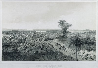 Dziewięć panoramicznych widoków Rio de Janeiro: Od strony lądu Morro de Senado autorstwa Philippe and Ciceri Eugene Benoist