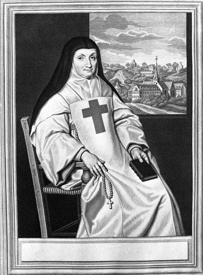 Jacqueline Marie Angélique Arnauld, matka Angélique (1591-1661), francuska zakonnica, ksieni Port Royal des Champs (Port-Royal-des-Champs). autorstwa Philippe de (after) Champaigne