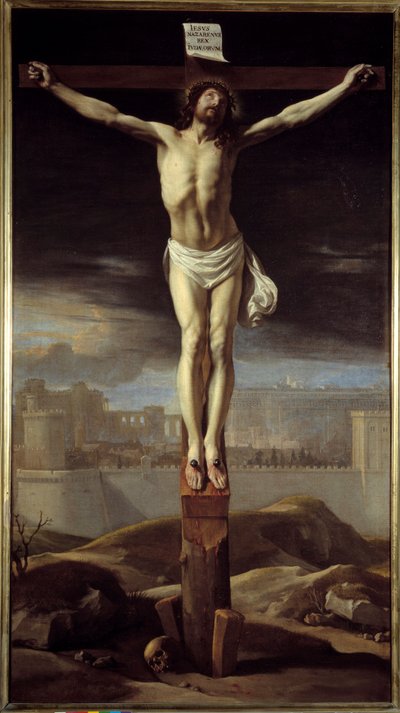 Chrystus na krzyżu. Obraz Philippe De Champaigne (1602-1674) Ec. Bujda. autorstwa Philippe de Champaigne