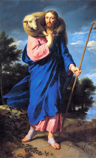 Dobry Pasterz, Philippe de Champaigne (1602-1674), olej na płótnie autorstwa Philippe de Champaigne