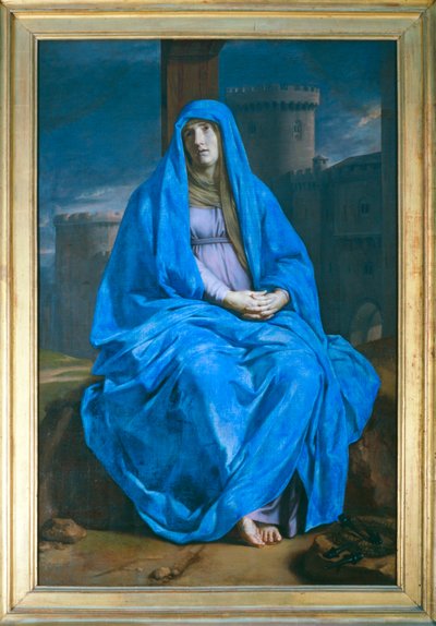 La Vierge de douleur au pied de la croix - Dziewica w żałobie z krzyżem u stóp ... autorstwa Philippe de Champaigne
