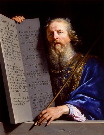 Mojżesz wręczający tablice Prawa autorstwa Philippe de Champaigne