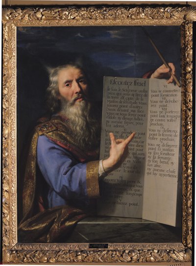 Mojżesz z tablicami Prawa, 1663 autorstwa Philippe de Champaigne