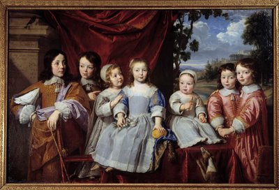 Dzieci Henri Louisa Haberta de Montmort (Henri-Louis Habert de Montmor) (1600-1679) Obraz Philippe de Champaigne (1602-1674) 1649 Reims. Muzeum Sztuk Pięknych autorstwa Philippe de Champaigne