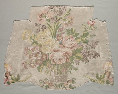 Fragment jedwabiu, część panelu o nazwie Le panier fleuri, 1770. autorstwa Philippe de Lasalle