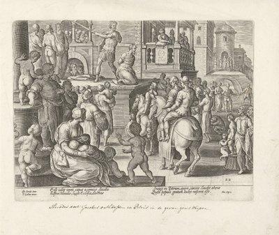 Ścięcie Jakuba Większego Dzieje Apostolskie (tytuł serii) Acta Apostolorum (tytuł serii) autorstwa Philips Galle (possibly)