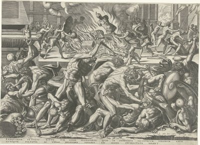 Walka gladiatorów autorstwa Philips Galle
