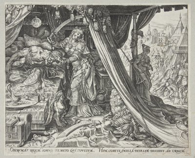 Judyta zabija Holofernesa autorstwa Philips Galle