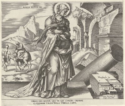 Maria Maria Mater Dei (tytuł na obiekcie) Osiem znanych kobiet ze Starego i Nowego Testamentu (tytuł serii) autorstwa Philips Galle