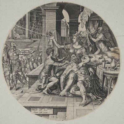 Samson i Dalila autorstwa Philips Galle