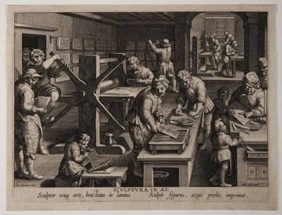 Wynalezienie miedziorytu, ok. 1591 r. (rycina) autorstwa Philips Galle