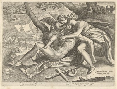 Wenus opłakuje śmierć Adonisa Historia Adonisa (tytuł serii) autorstwa Philips Galle
