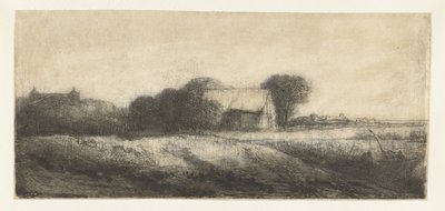 Krajobraz z wędkarzem w łódce autorstwa Philips Koninck (attributed to)