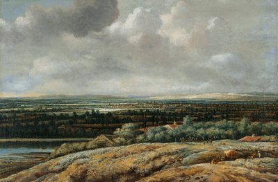 Panoramiczny krajobraz z miastem w tle autorstwa Philips Koninck