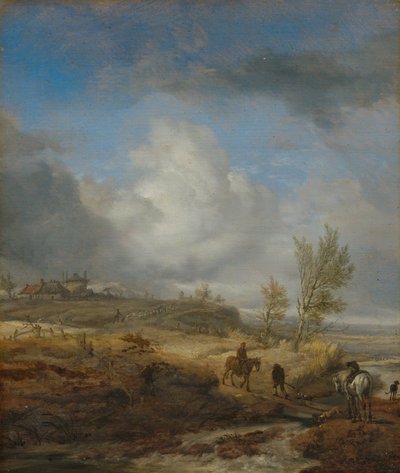 Pochmurny krajobraz wydm autorstwa Philips Wouwerman