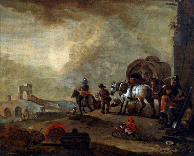 Podróżnicy w drodze, XVII wiek autorstwa Philips Wouwerman