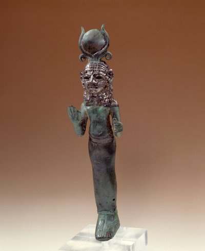 Starożytności orientalne: bogini fenicka. Statuetka z brązu i srebra. 700-600 pne. Paryż, Luwr autorstwa Phoenician