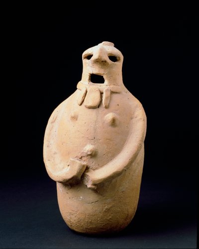 Cywilizacja fenicka: owalna statuetka z terakoty z Isla Plana (Ibiza). V wiek pne Wym. 24,7 cm Ibiza, muzeum archeologiczne autorstwa Phoenician