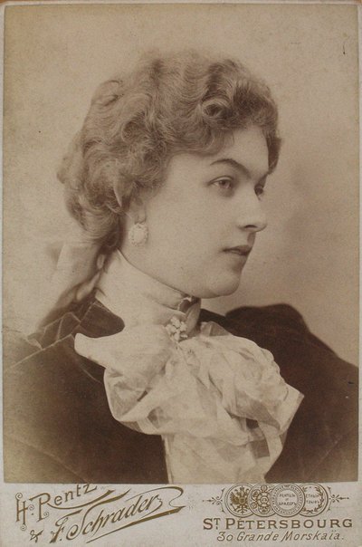 Anastazja Dmitriewna Wialtseva 1871-1913, połowa lat 90. XIX wieku. autorstwa Photo studio H. Rentz and F.