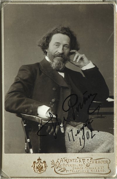 Portret artysty Ilya Repin 1844-1930 autorstwa Photo studio H. Rentz and F.