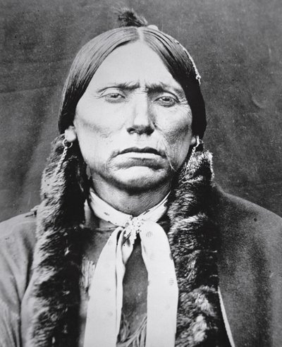 Quanah Parker (ok. 1845-1911) (zdjęcie czarno-białe) autorstwa Photographer American