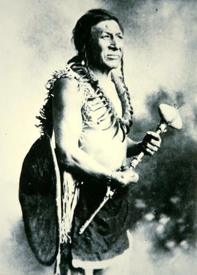 Biały Łabędź, Wojownik (zdjęcie czarno-białe) autorstwa Photographer American