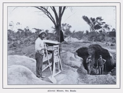 Aluvial Miners, Ora Banda (zdjęcie czarno-białe) autorstwa Photographer Australian